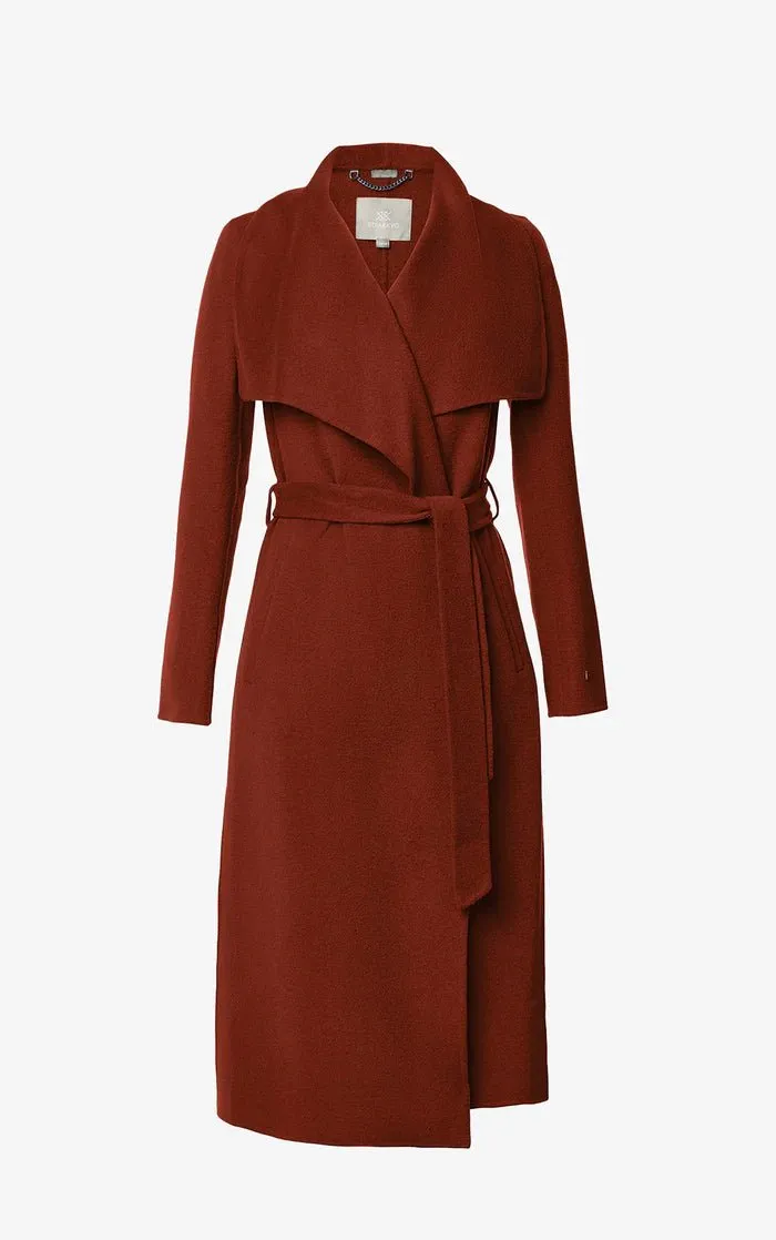 SOIA&KYO BRITTA - Straight-Fit Double Face Wool Coat With Belt