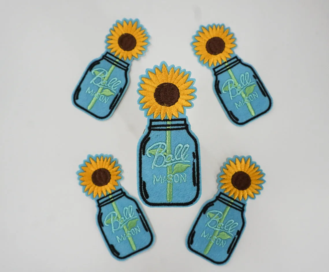 Sunflower Mason Jar Patches