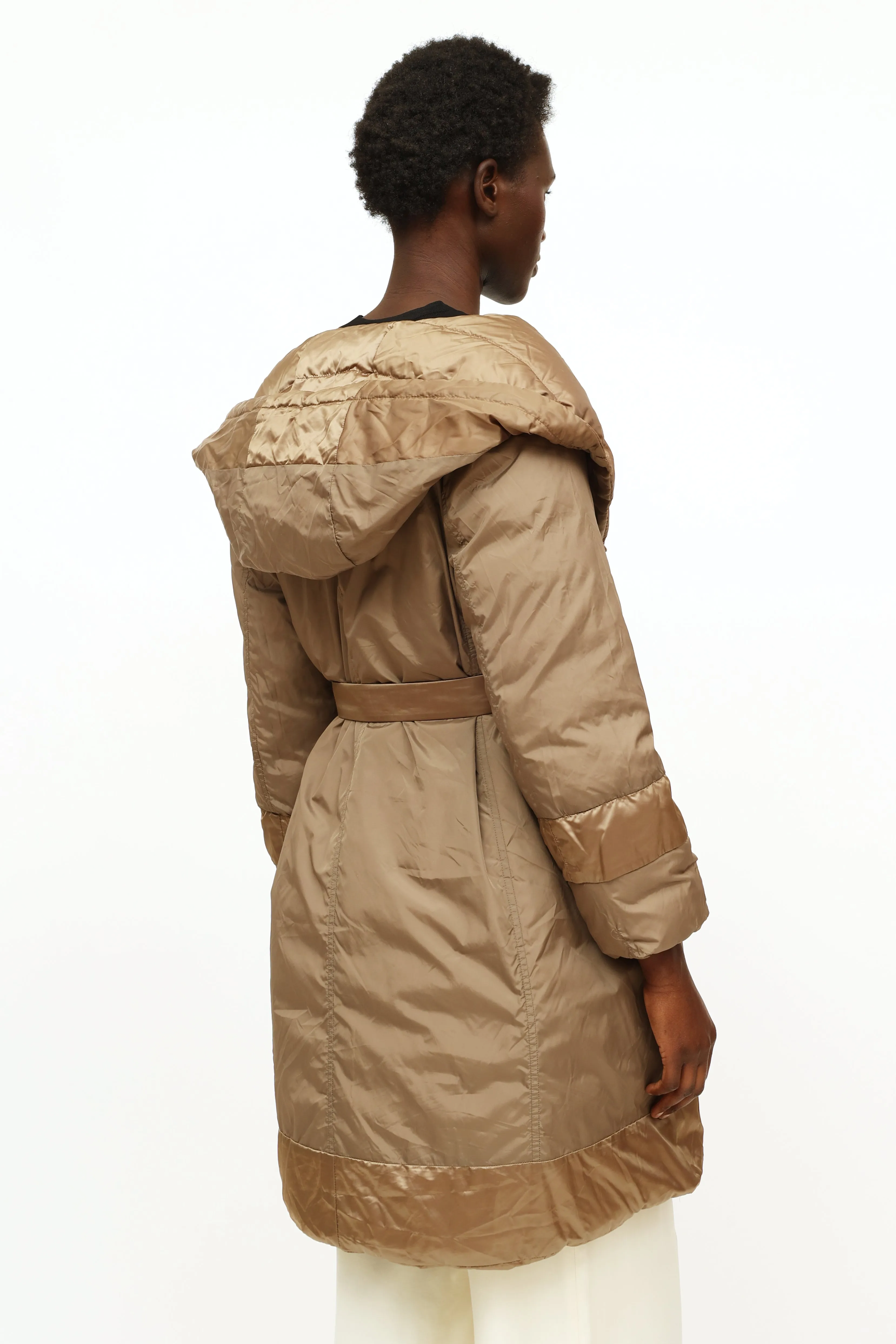 Tan Reversible Puffer Coat