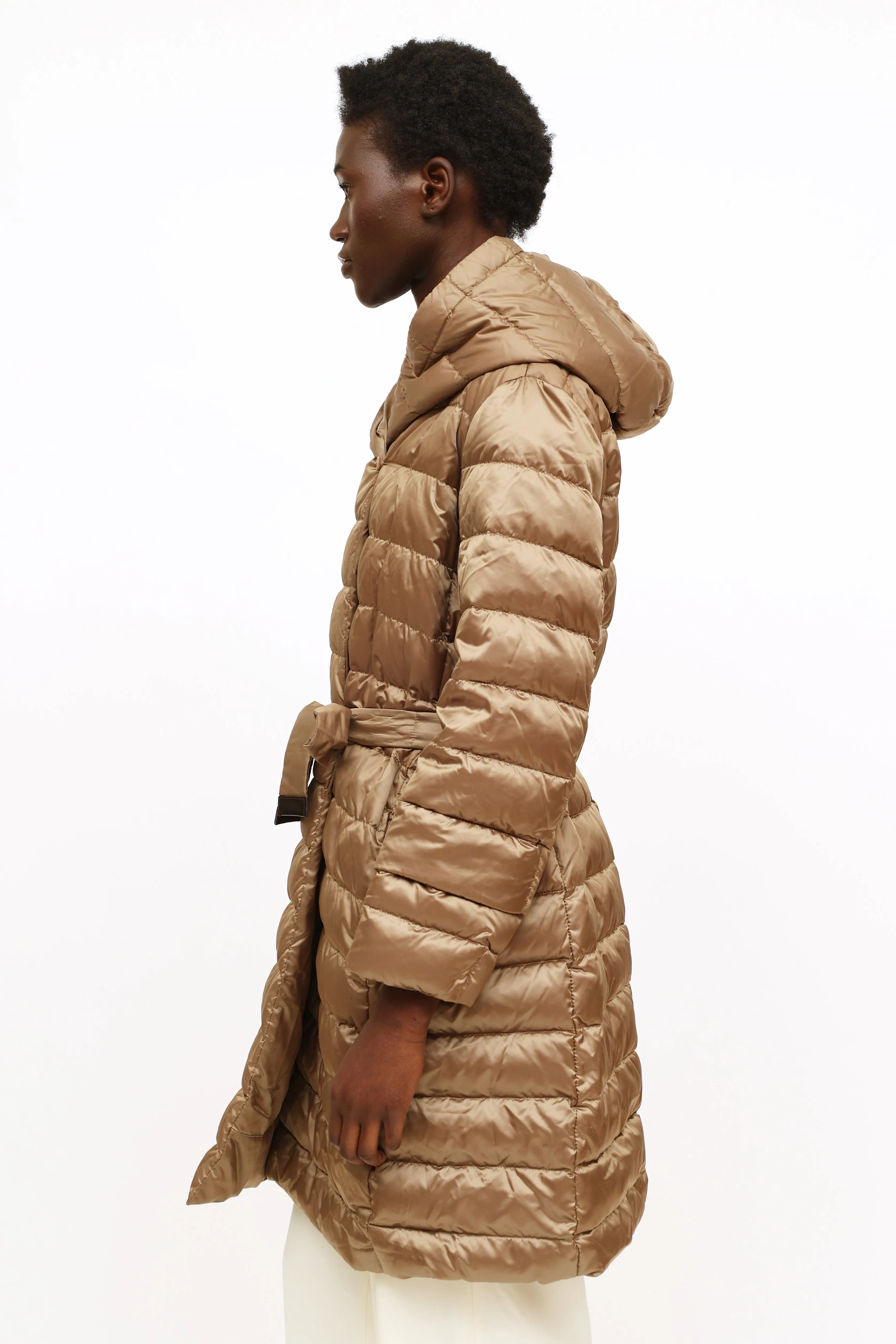 Tan Reversible Puffer Coat