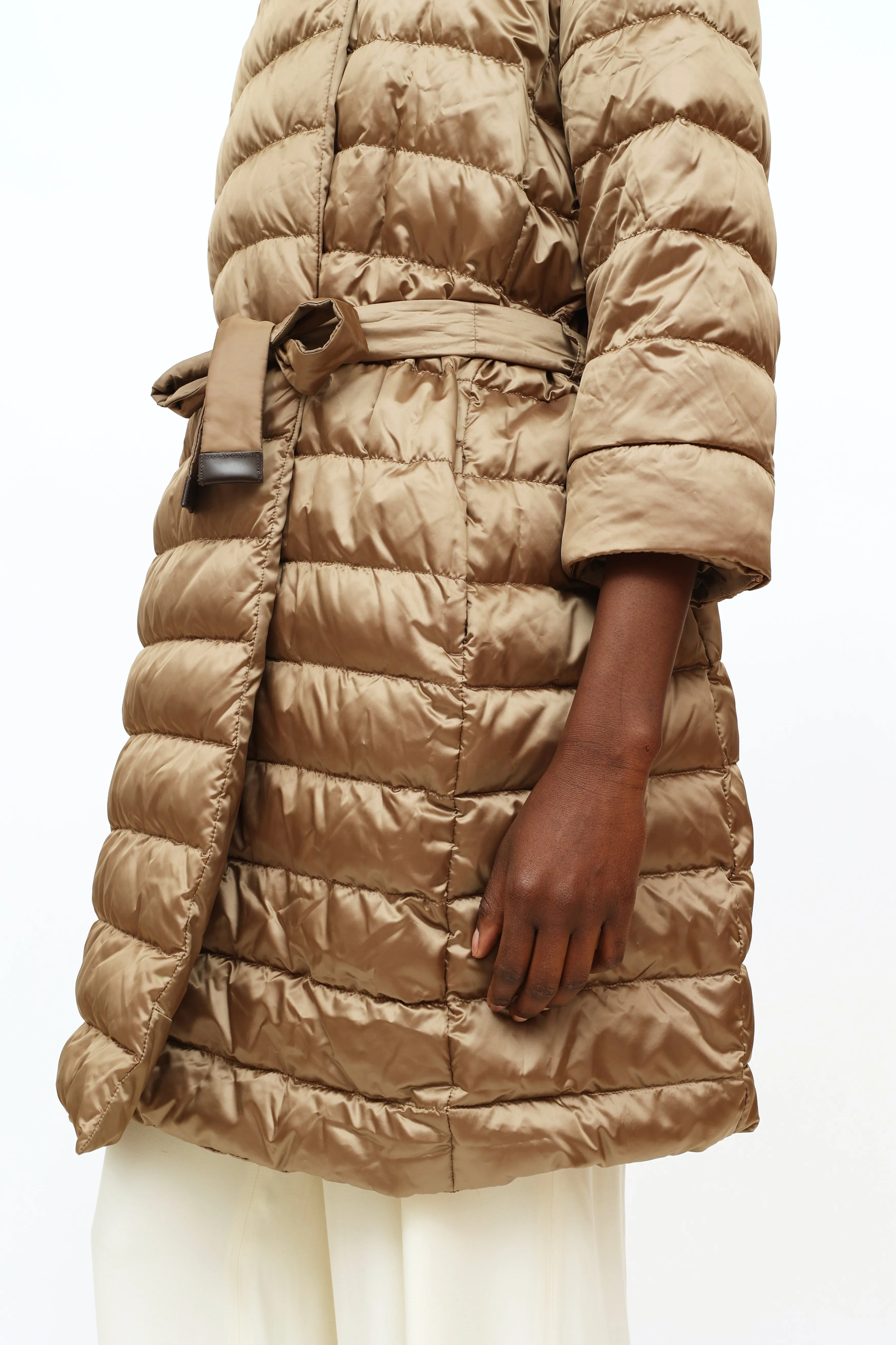 Tan Reversible Puffer Coat