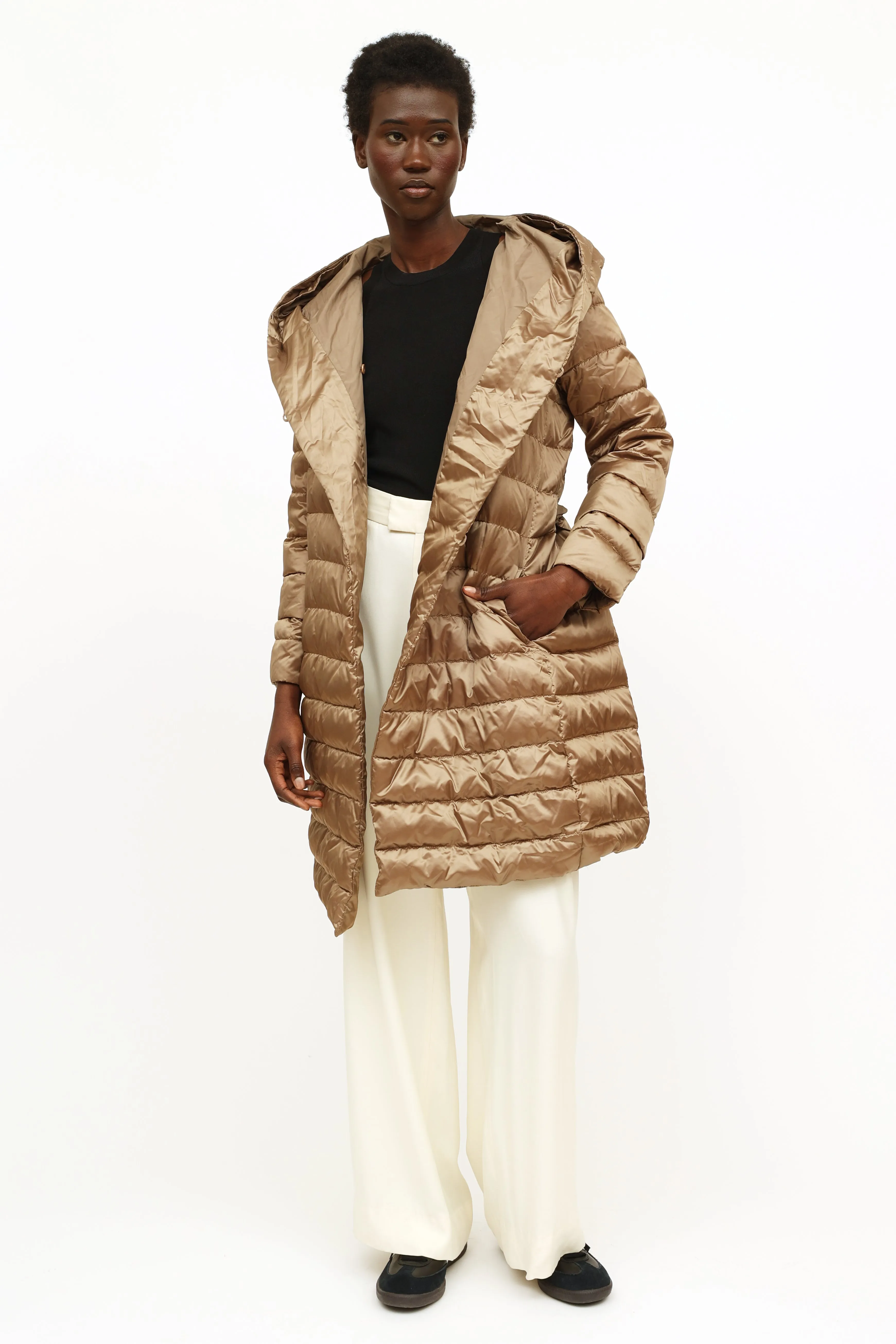 Tan Reversible Puffer Coat