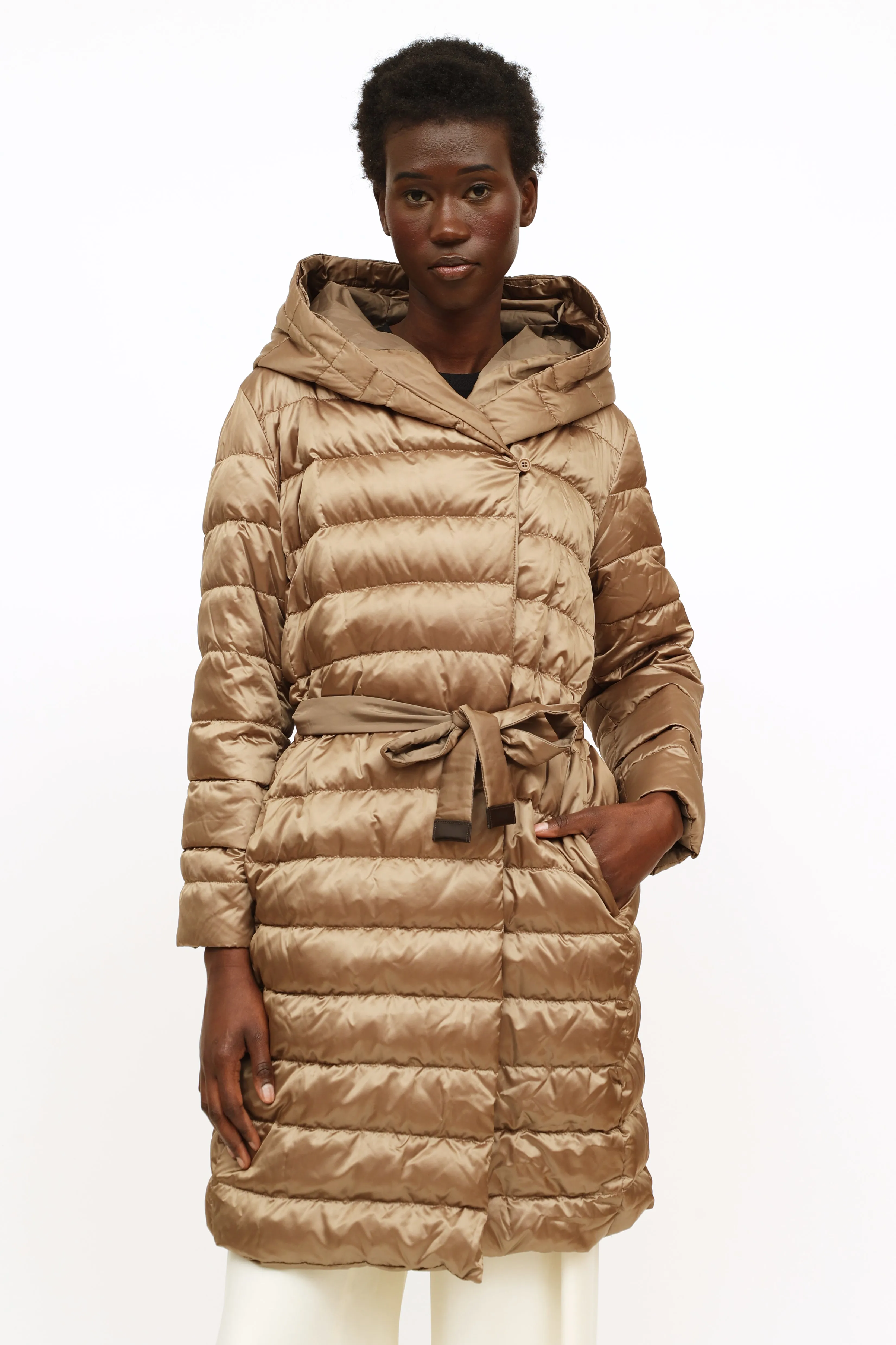 Tan Reversible Puffer Coat