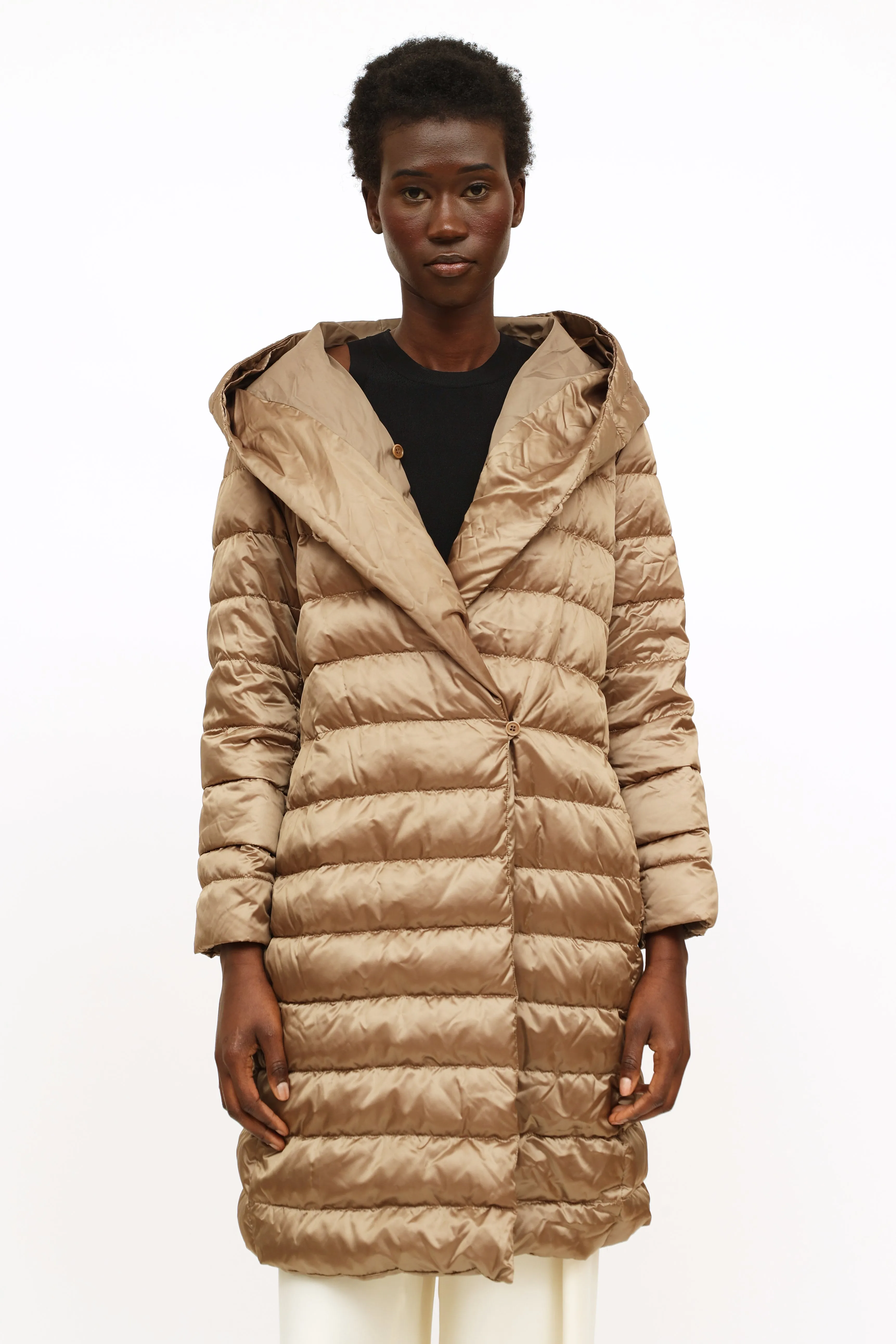 Tan Reversible Puffer Coat