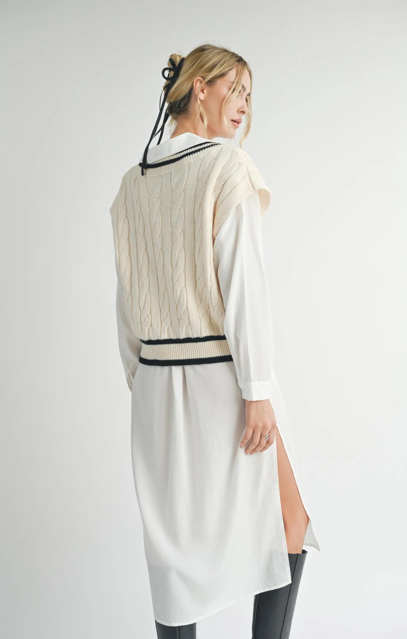 Tara V Neck Cable Vest