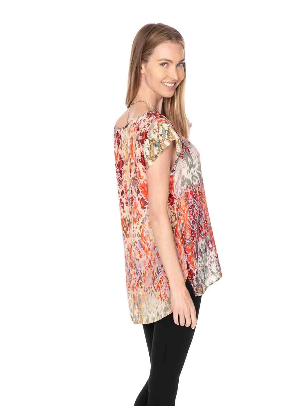 Tianello "Ravani" Print Washable Silk "Ellie" Blouse