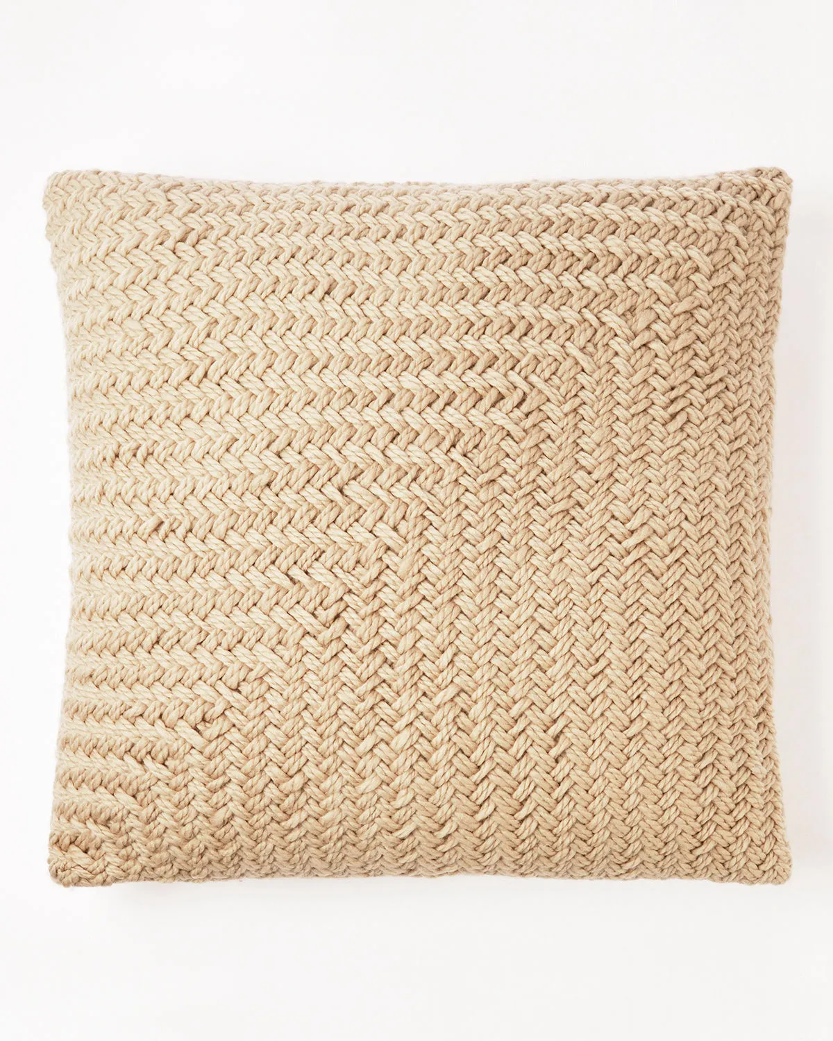 Trigo Wool Throw Pillow in Beige