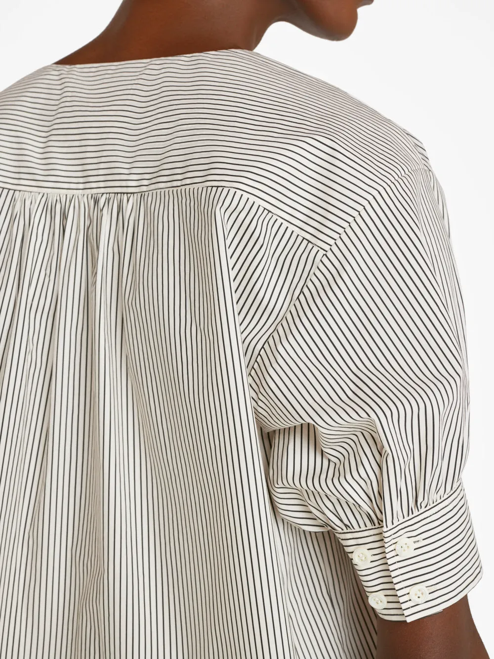 V-Neck Popover Top -- Bone Multi