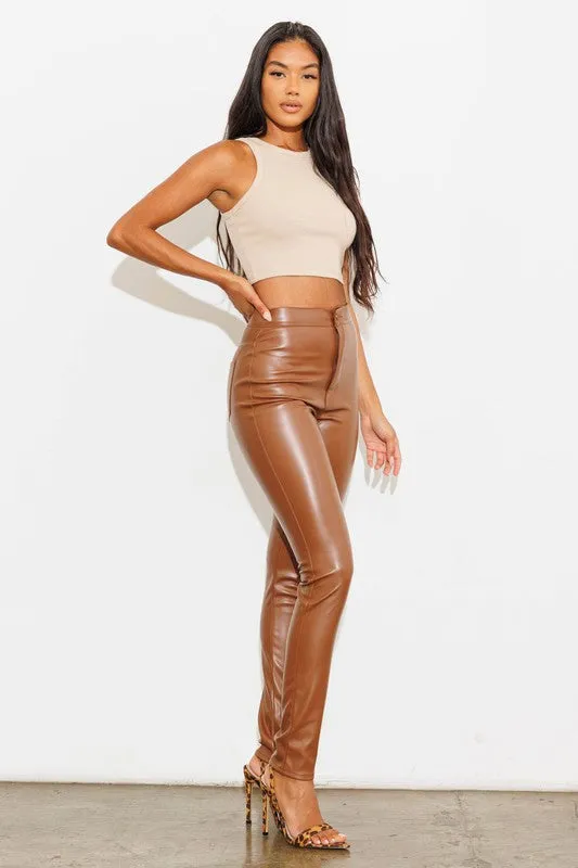 VEGAN LEATHER SKINNY JEAN