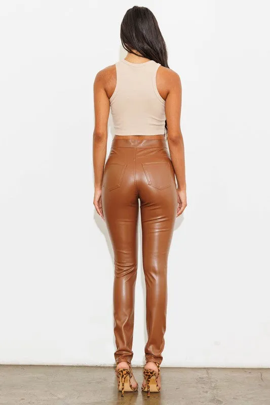 VEGAN LEATHER SKINNY JEAN