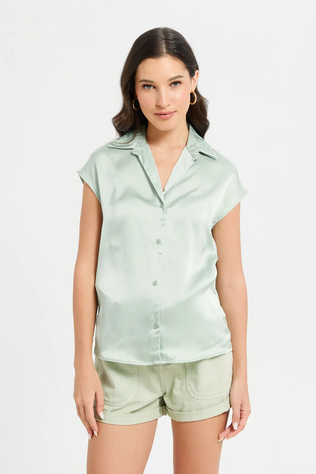 Woman Ivory Collared Blouse